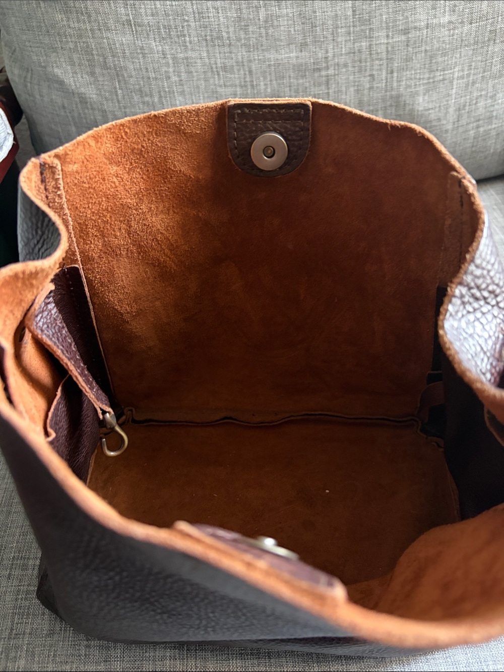 Portland Leather Butterfly Crossbody Bag In Coldbrew - Picture 4 of 4